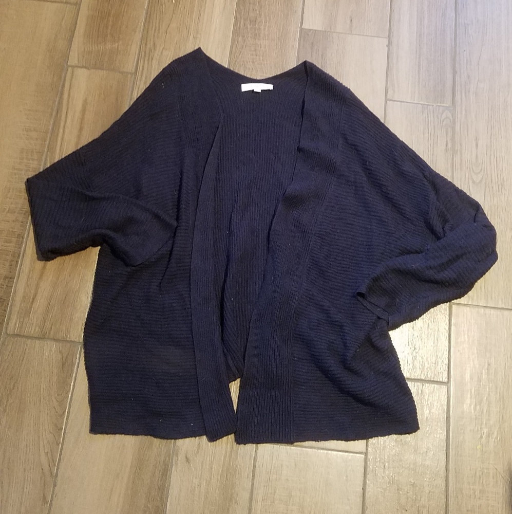 Loft navy knit open cardigan sweater xl